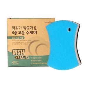 황칠가 항균가공 3중 고운 수세미 (4개입)